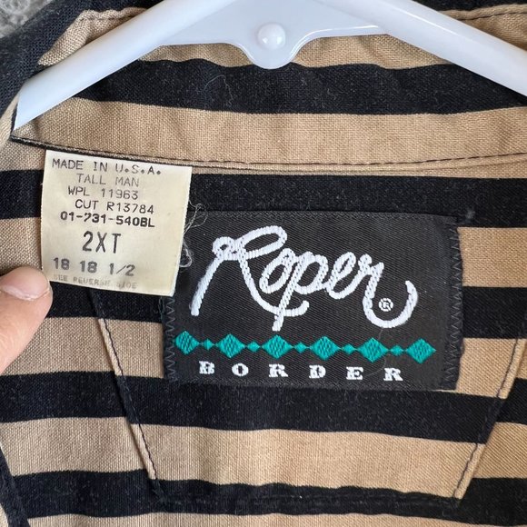 Vintage Roper Border Western Cowboy Button down Shirt size 2XL - Picture 4 of 9